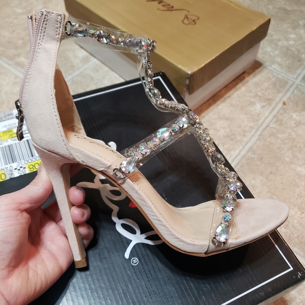 Embellished Nude Heel